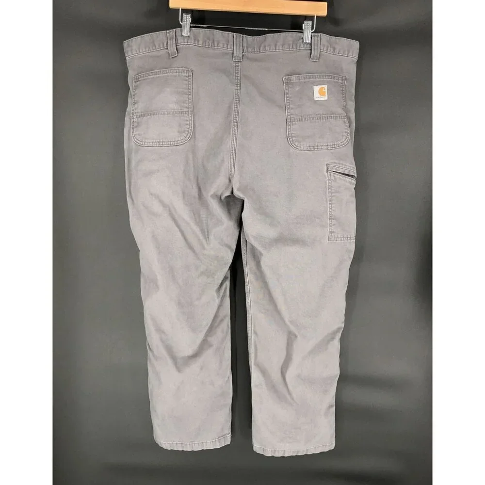 Carhartt Mens Relaxed Fit Work Pants Size 44x30 Gray Durable Workwear Streetwear